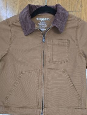 THEREABOUTS BRAND BOY'S BROWN ZIPPERED JACKET SIZE XS 6/7